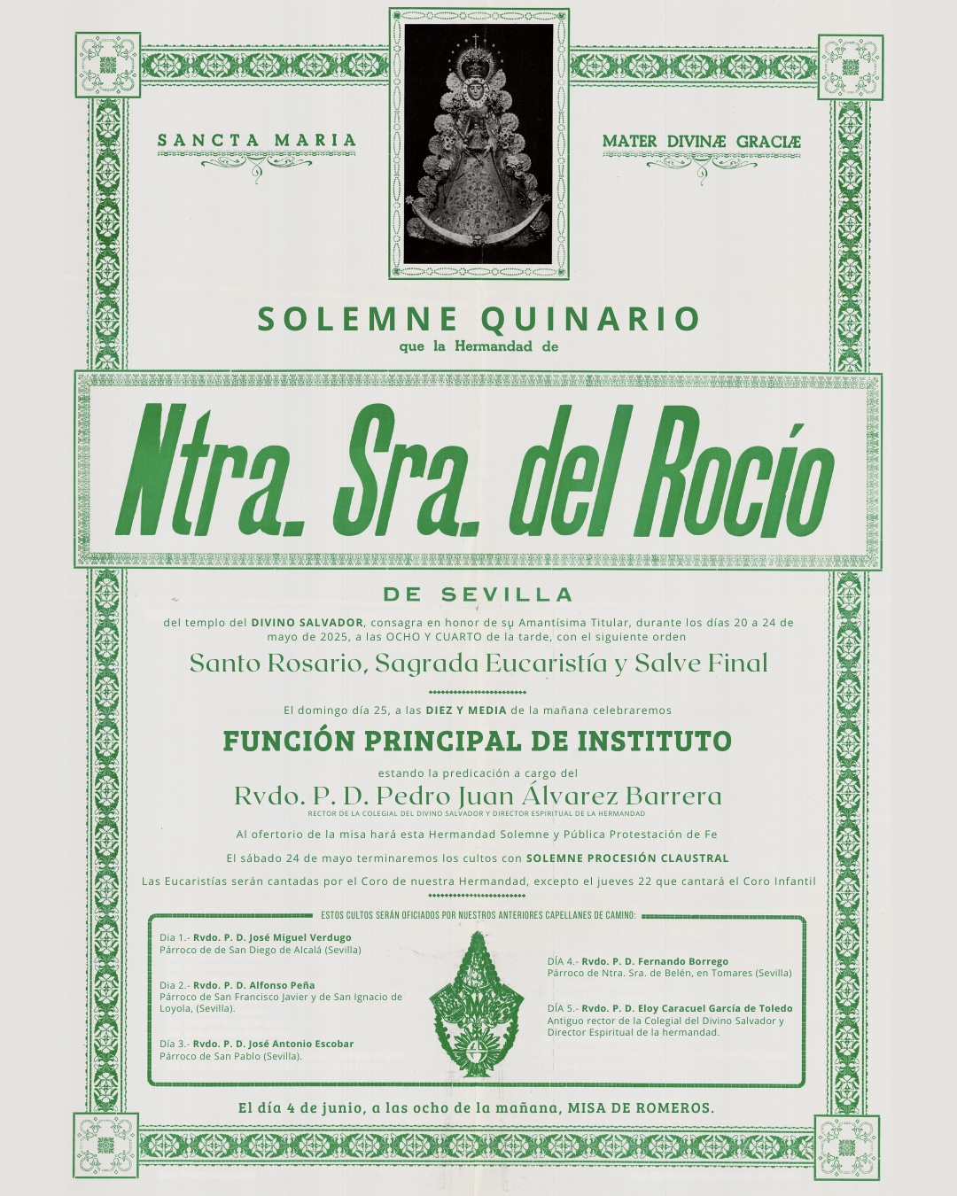 Solemne Quinario y Misa de Romeros 2025